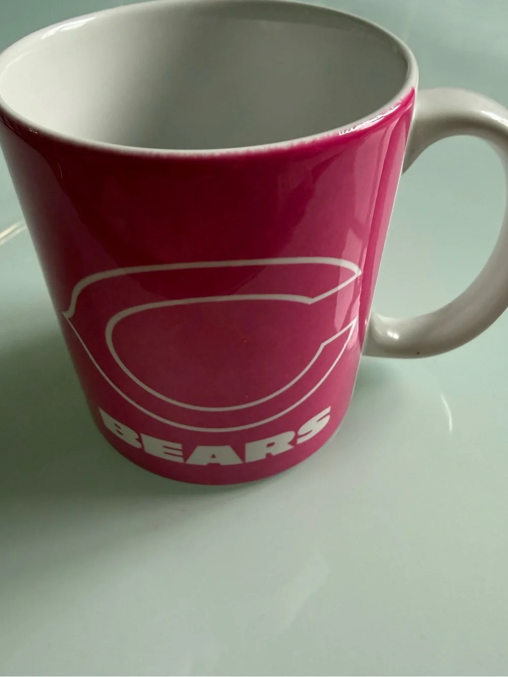 NFL Chicago Bears pink handle ceramic mug